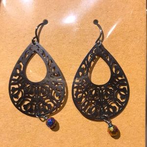 Bohemian metallic cut out earrings